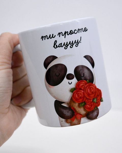 Чашка Панда з квітами 050226-008 фото