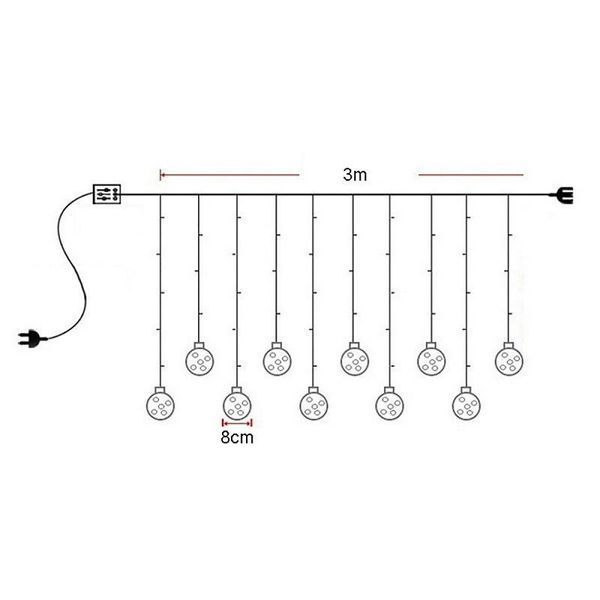 Гірлянда Led кулі зі Сніговиком 3м 171121-080 фото