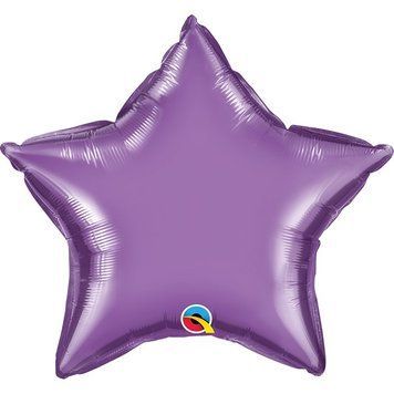 Куля фольгована 19" зірка хром фіолетова 3204-0599 фото