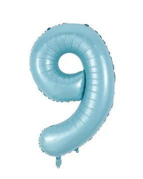 Куля цифра 9 фольгована 66 см (блакитна) 240623-070 фото