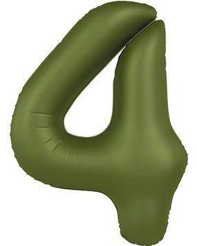 Куля цифра 4 фольгована 90см Slim (оливкова) 3207-3904 фото