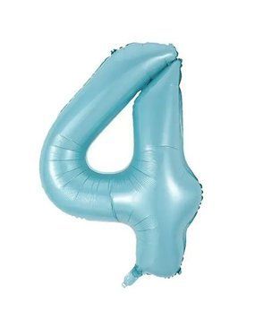 Куля цифра 4 фольгована 66 см (блакитна) 240623-065 фото