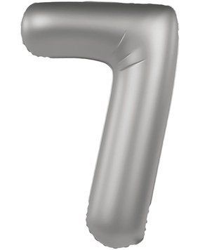 Куля цифра 7 фольгована 90см Slim (сталева) 3207-3897 фото