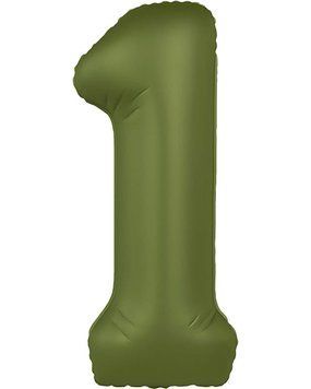 Куля цифра 1 фольгована 90см Slim (оливкова) 3207-3901 фото